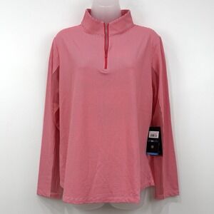 Ibkul Pullover Womens XL Gingham NWT Quarter Zip Mesh Underarm Golf Long Sleeve